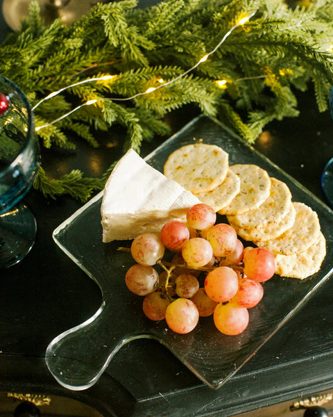 Hammered Glass Serving Board - Pink