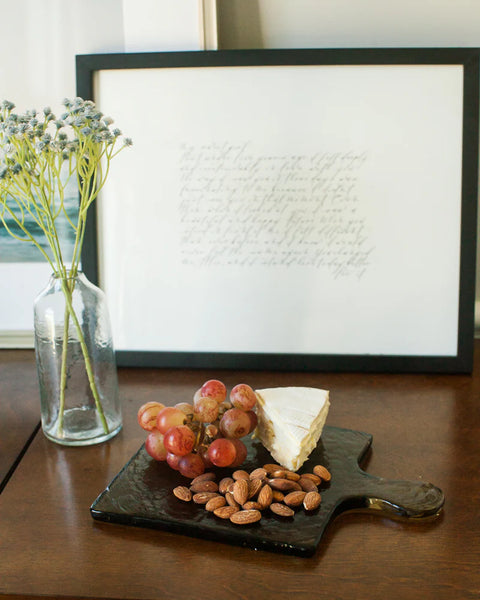Hammered Glass Serving Board - Amber