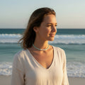 Fresh Water Pearl Beaded Necklace - Mint Green
