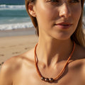 Fresh Water Coloured Pearl Beaded Necklace - Tan
