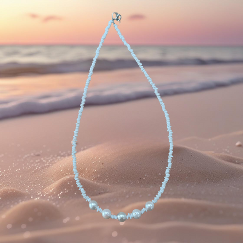 Pearl Necklace - Pale Blue