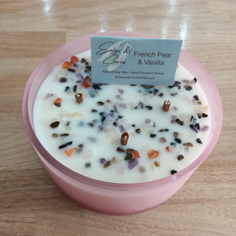 Pink Glass Bowl - Shells