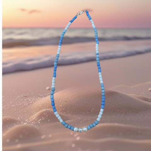 Pearl Necklace - Sea Blue