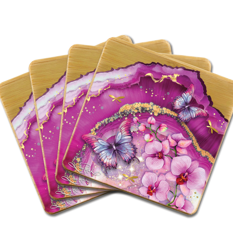 Fuchsia Orchid Coasters