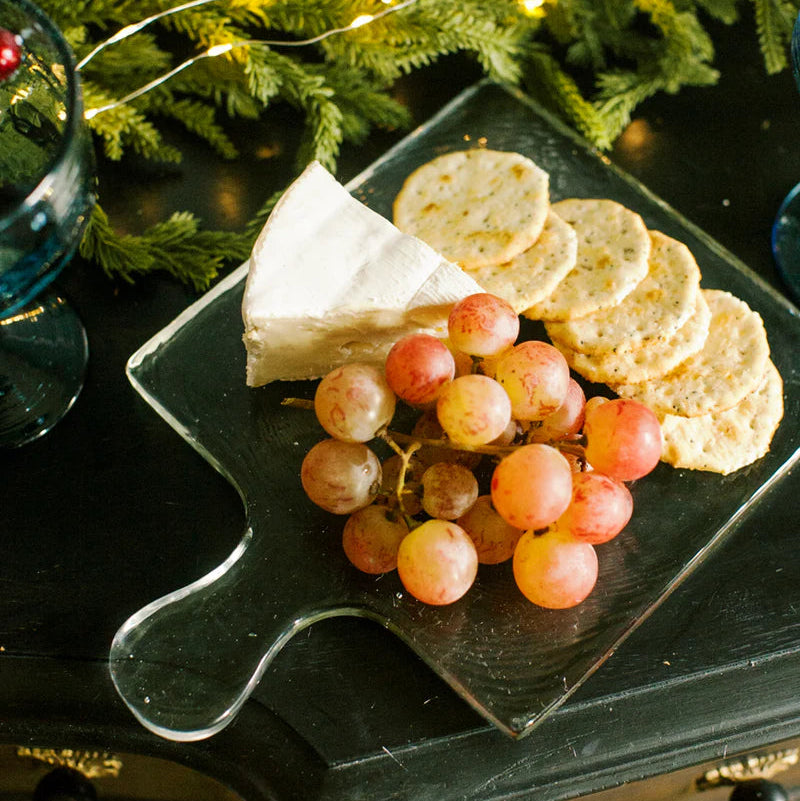 Hammered Glass Serving Board - Pink