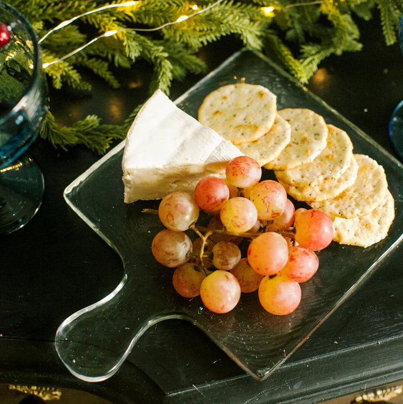 Hammered Glass Serving Board - Blue