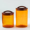 Hammered Glass Canister Large - Amber