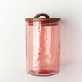 Hammered Glass Canister Large - Pink