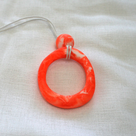 Orange Resin Pendant - Oval