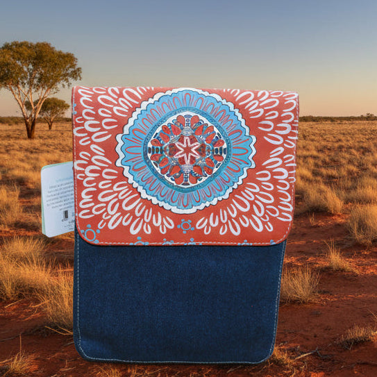 Aboriginal Leather & Denim Combo Bag - Tanya De Bono
