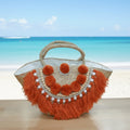 Hand Made Rattan Bag - Orange