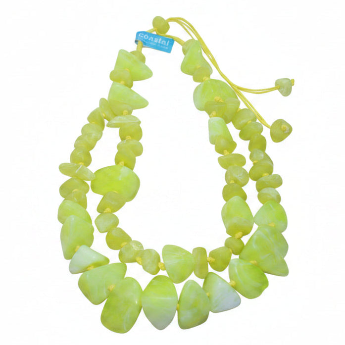 Hand Made Resin Necklace - Lime Green