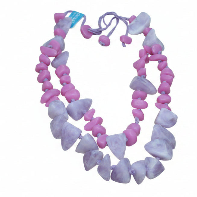 Hand Made Resin Necklace - Mauve