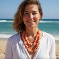 Hand Made Resin Necklace - Orange