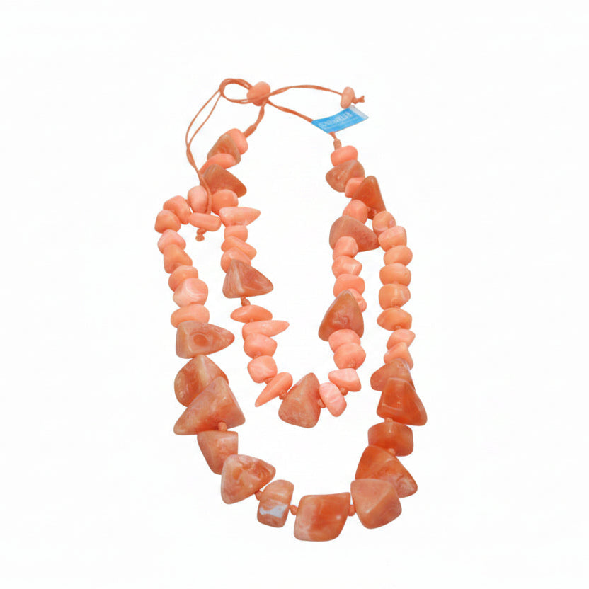 Hand Made Resin Necklace - Orange