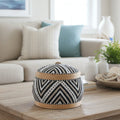 Hand Made Beaded Basket - Black
