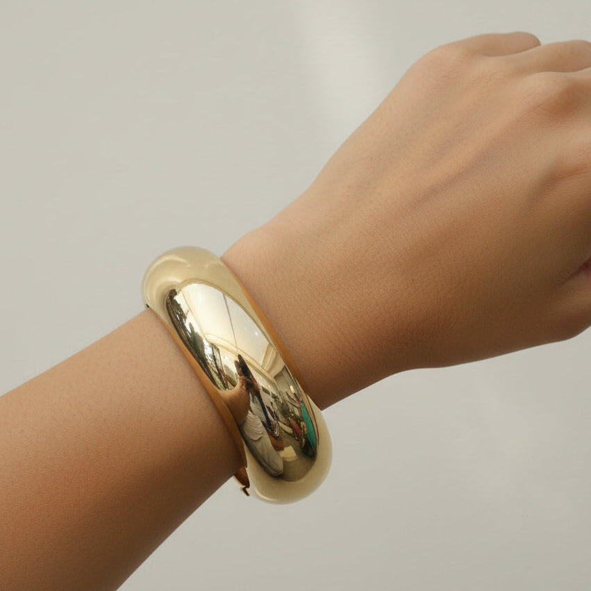 Gold Plated Bracelet Wide