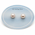 Sterling Silver Pearl Earrings - Pink 7mm