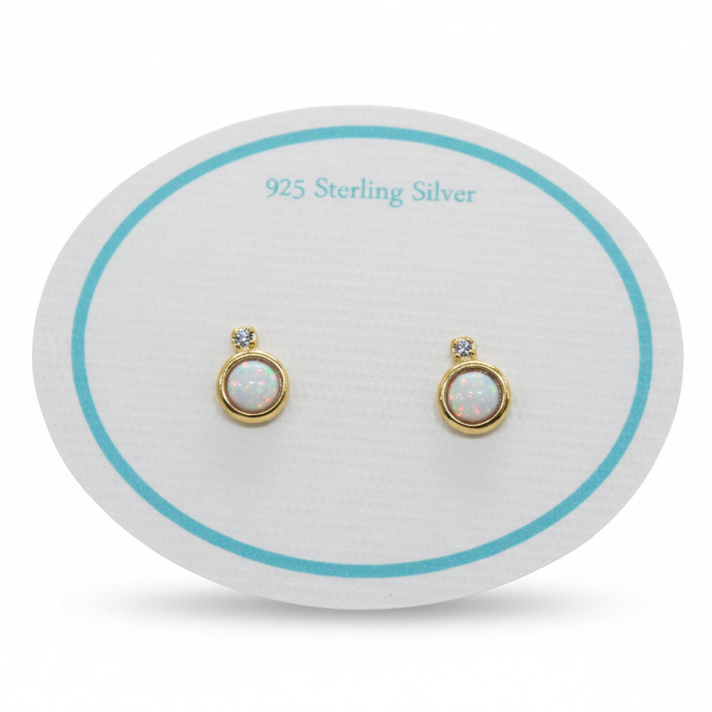 Sterling Silver Opal Chip Earrings - Abigail