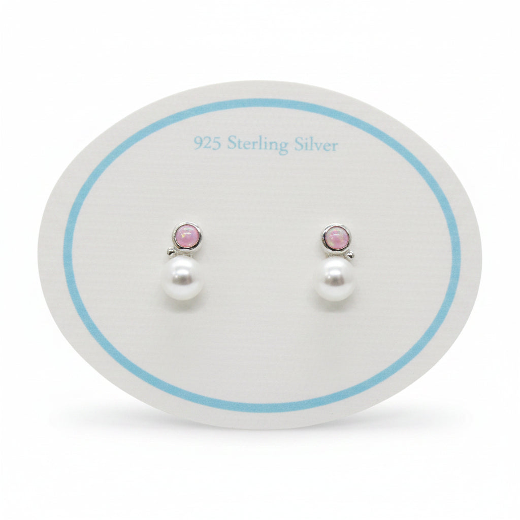 Sterling Silver Opal Chip Earrings - Lily