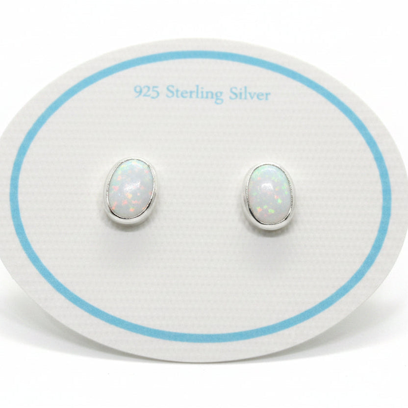 Sterling Silver Opal Chip Earrings - Leah