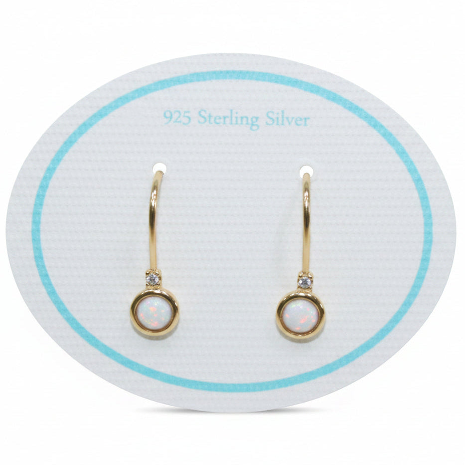 Sterling Silver Opal Chip Earrings - Alissa