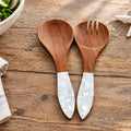Wooden/Capiz Salad Servers 3