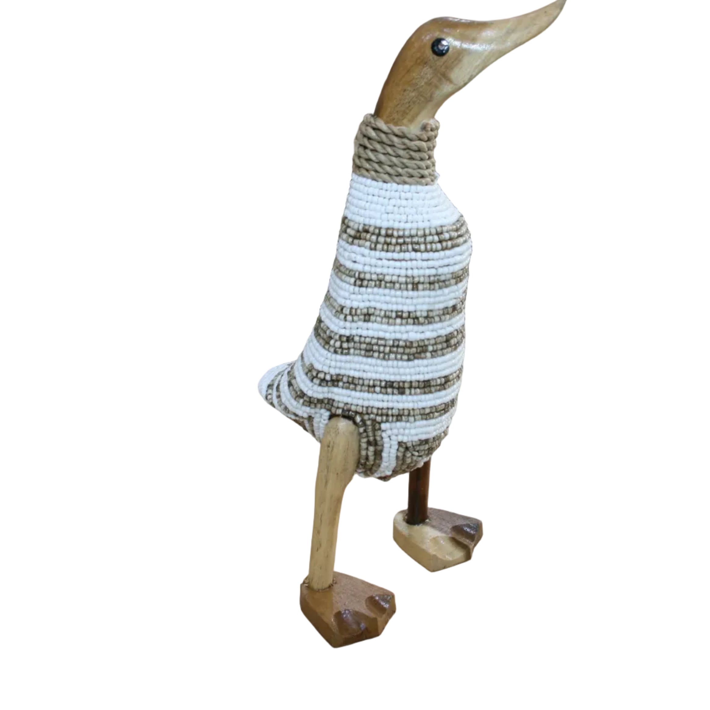 Duck -  Beaded White/Tan