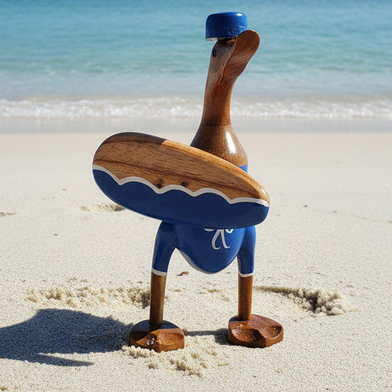 Duck - Blue duck with surfboard