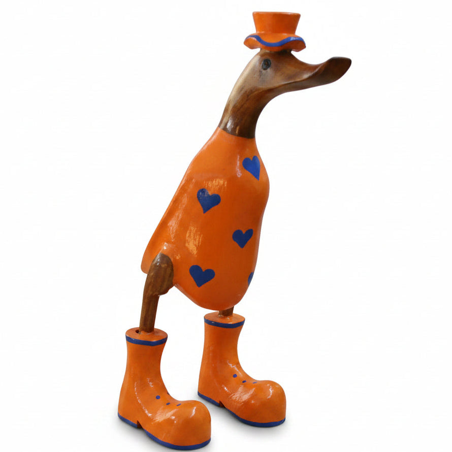Duck - Orange duck w/- blue hearts