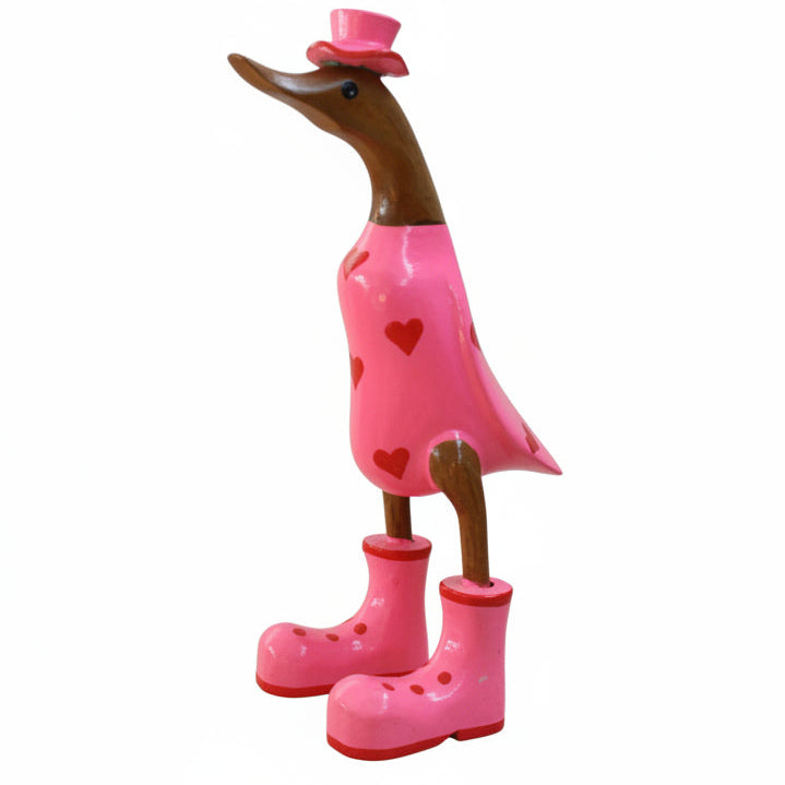 Duck - Pink w/- red hearts