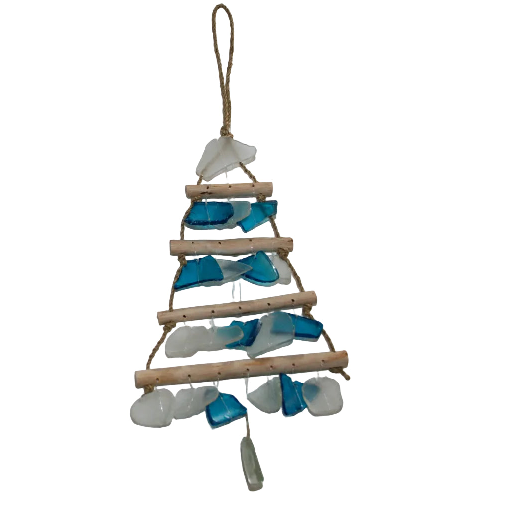 Sea Glass Christmas Tree  - Aqua/White small