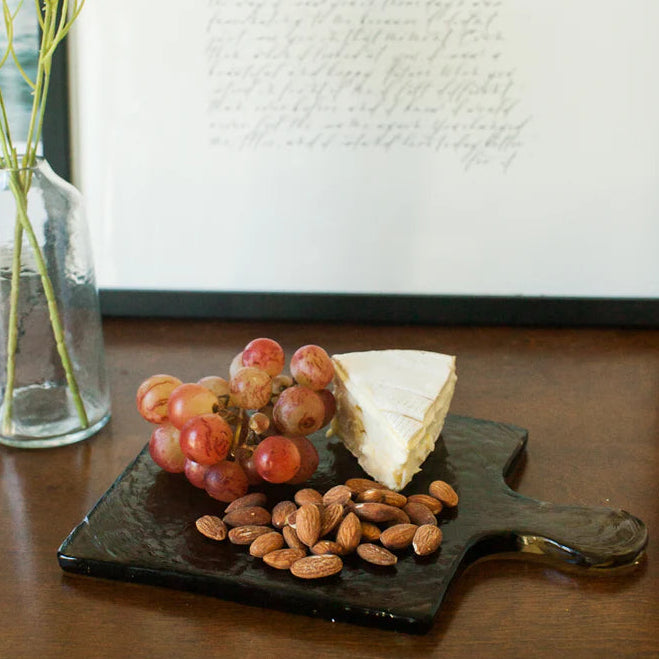 Hammered Glass Serving Board - Smoke