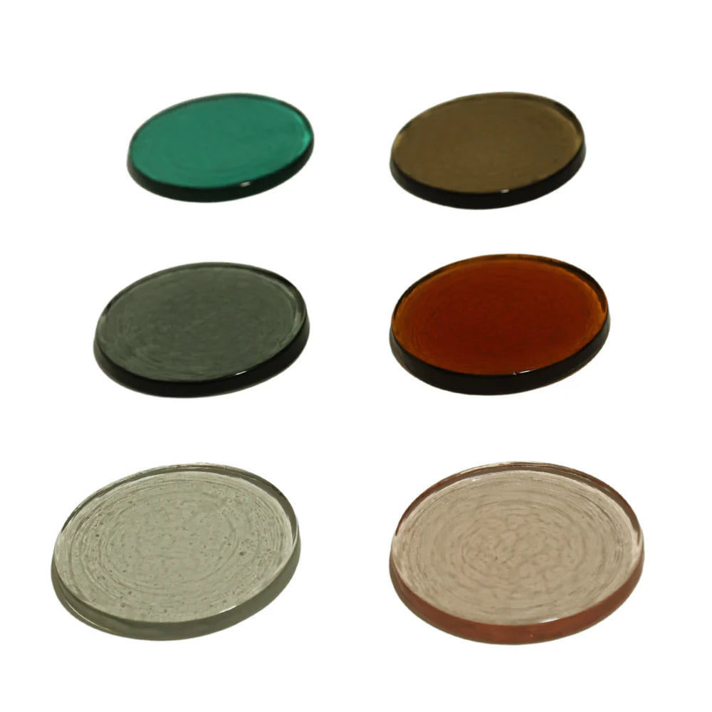 Hammered Glass Coasters set of 2 - Smoke