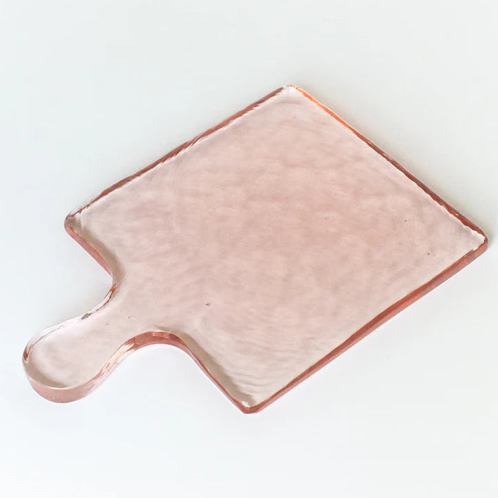 Hammered Glass Serving Board - Pink