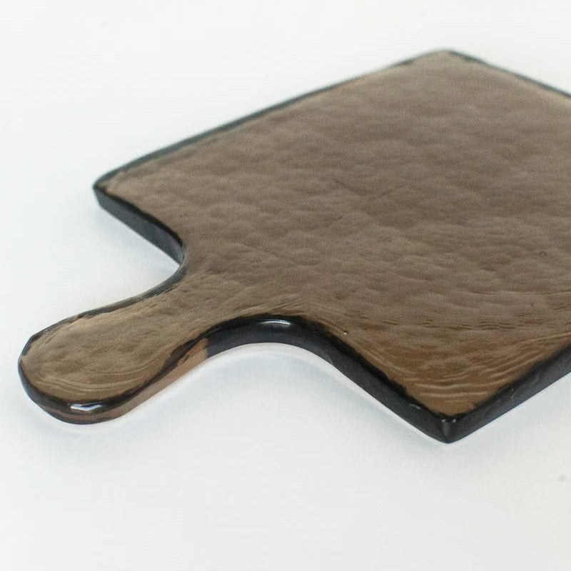 Hammered Glass Serving Board - Smoke