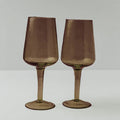 Handblown Hammered Wine Glasses - Smoke