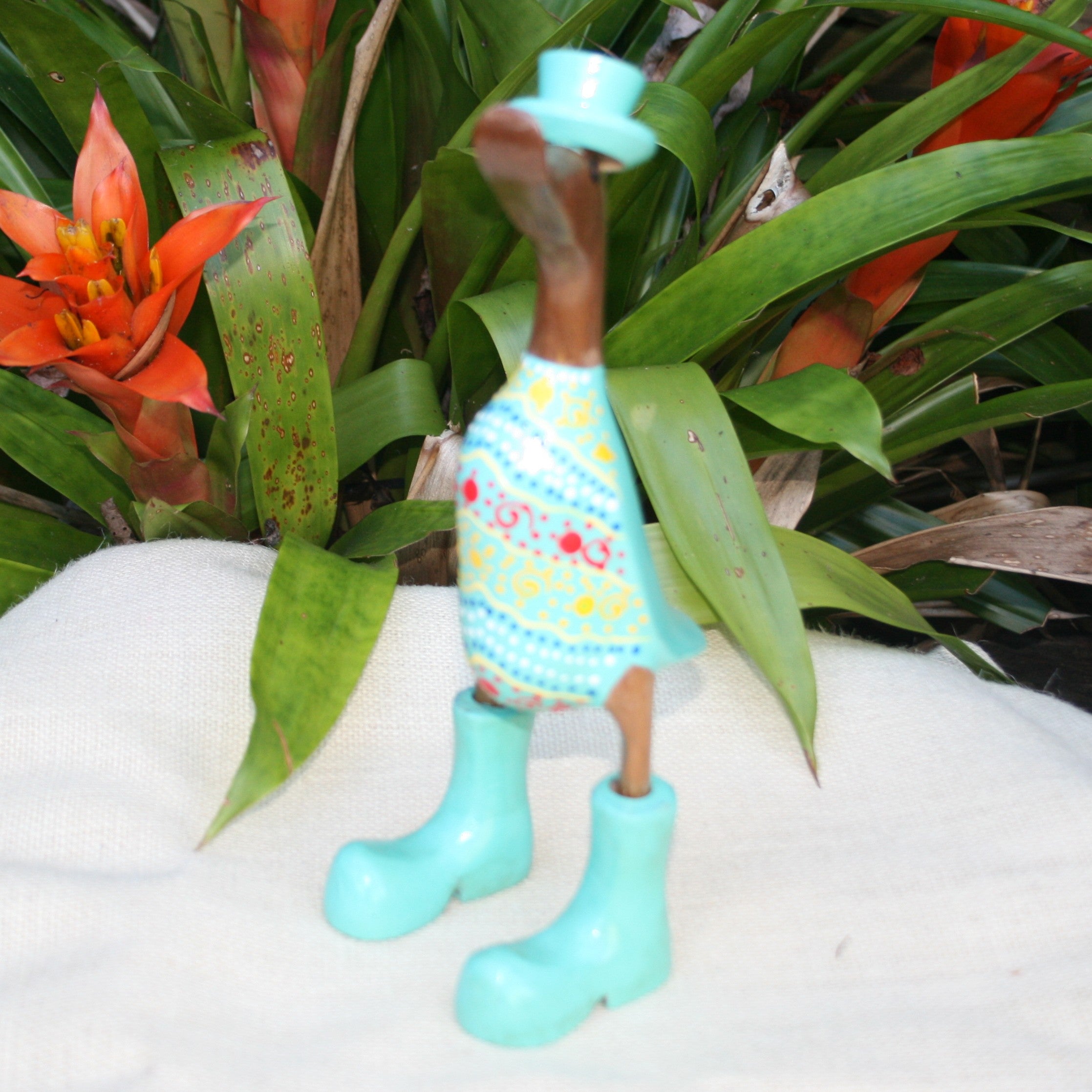Duck - Mint Green with coloured design - small