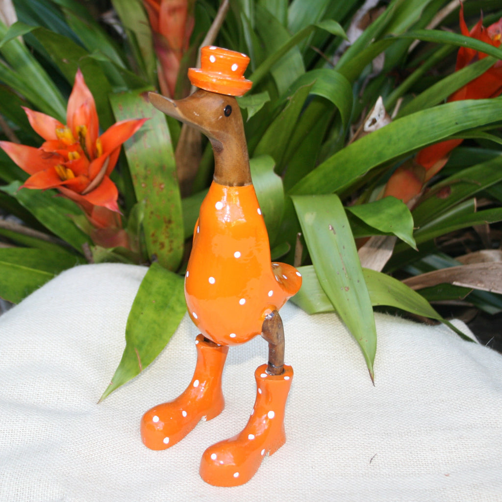 Duck - Orange with white dots