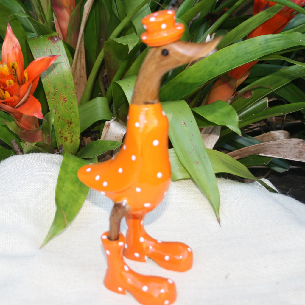 Duck - Orange with white dots