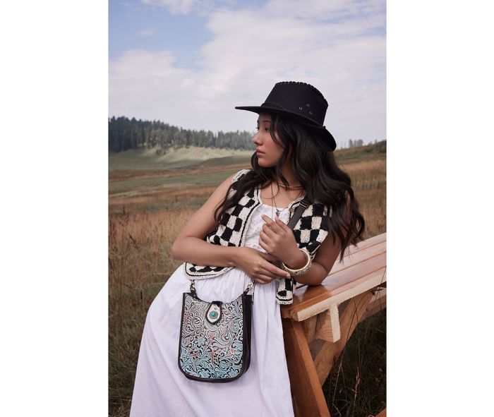 Delilah Creek Embossed Leather Bag