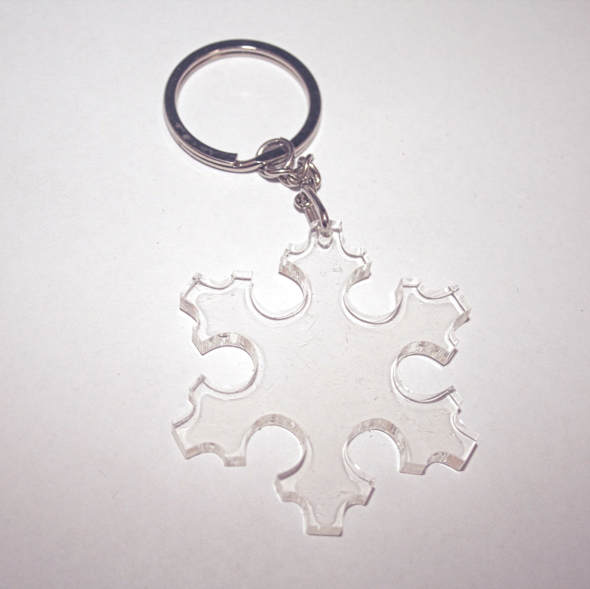 Acrylic Snowflake Keyring