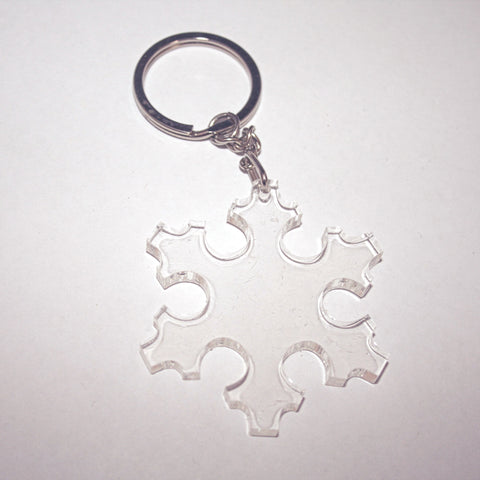 Acrylic Snowflake Keyring