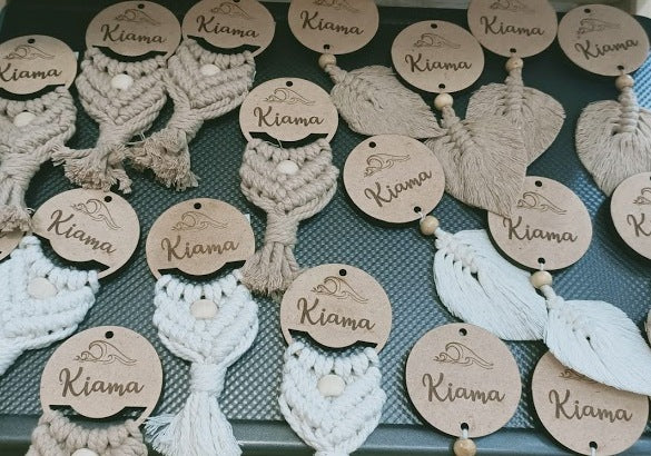 Kiama Macrame Leaf Fridge Magnet - Tan