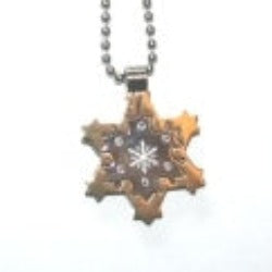 Stainless Steel double Snowflake pendant  - pack of 5 - SN139