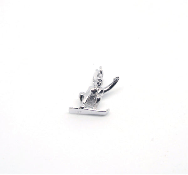 Sterling Silver Snow Boarder Clip Charm