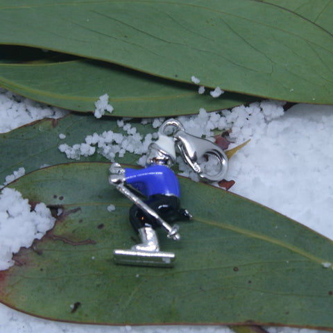 Sterling Silver Blue Skier Clip Charm