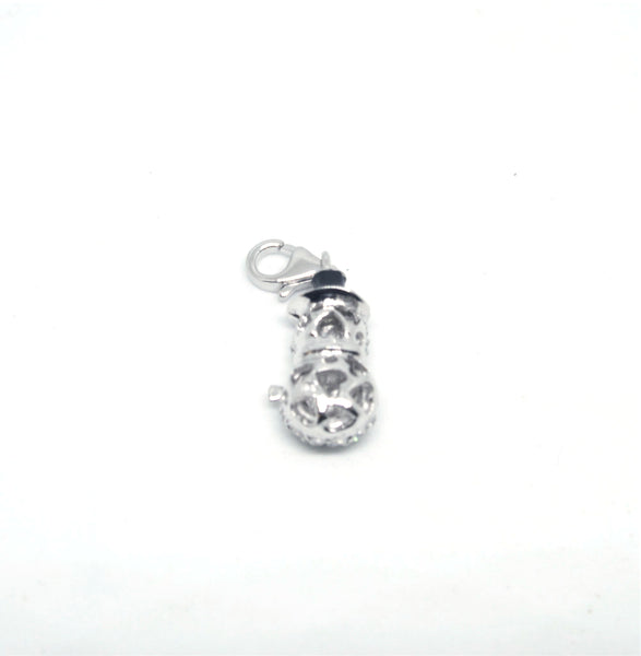 Sterling Silver Lace Snowman Clip Charm