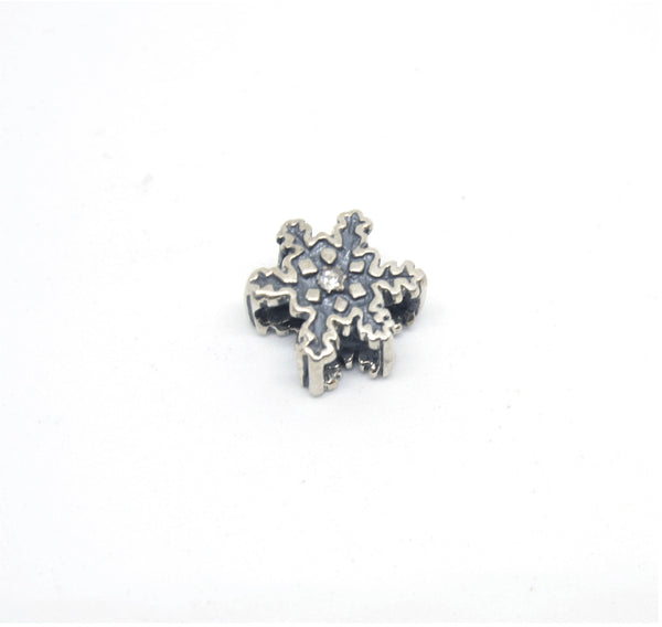 Sterling Silver Antique Snowflake 2 European Charm