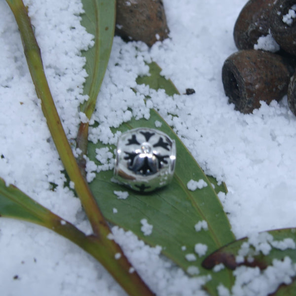 Sterling Silver Snowflake European Charm